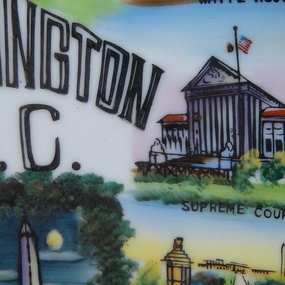 Washington D.C. Souvenir 8" Plate Vintage Original Trademarked Wall Hanging - Picture 10 of 15